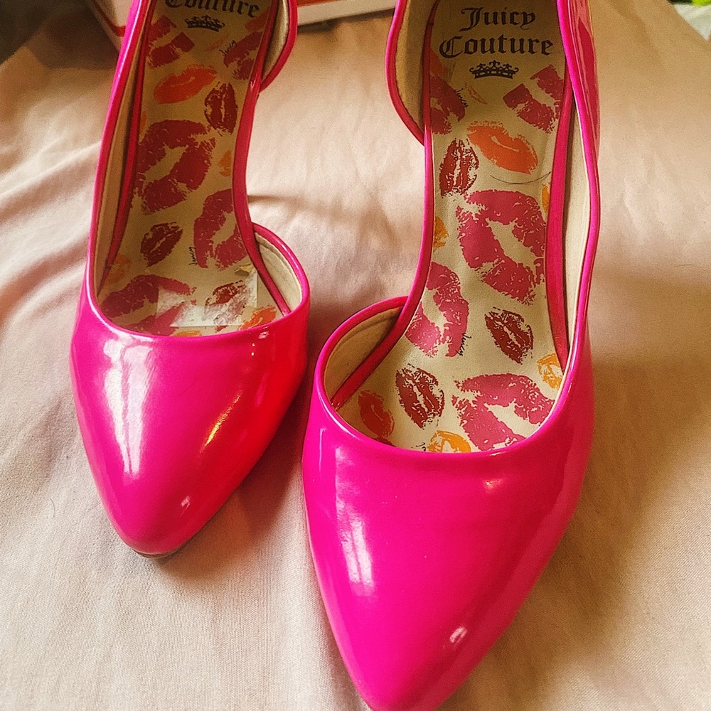 Juicy couture hot pink heels size 7.5
